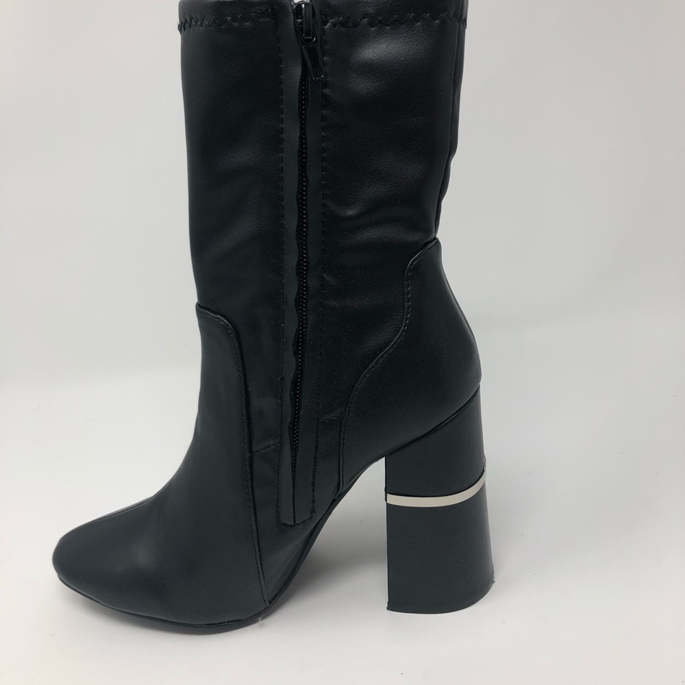 Design Lab Black Booties pull up block heel 7.5